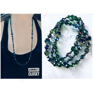 Vintage Aurora Borealis Bead Long Necklace